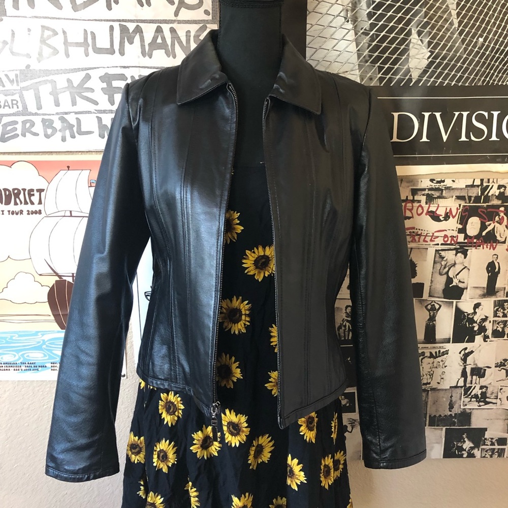 Black Genuine Leather Moto Jacket
